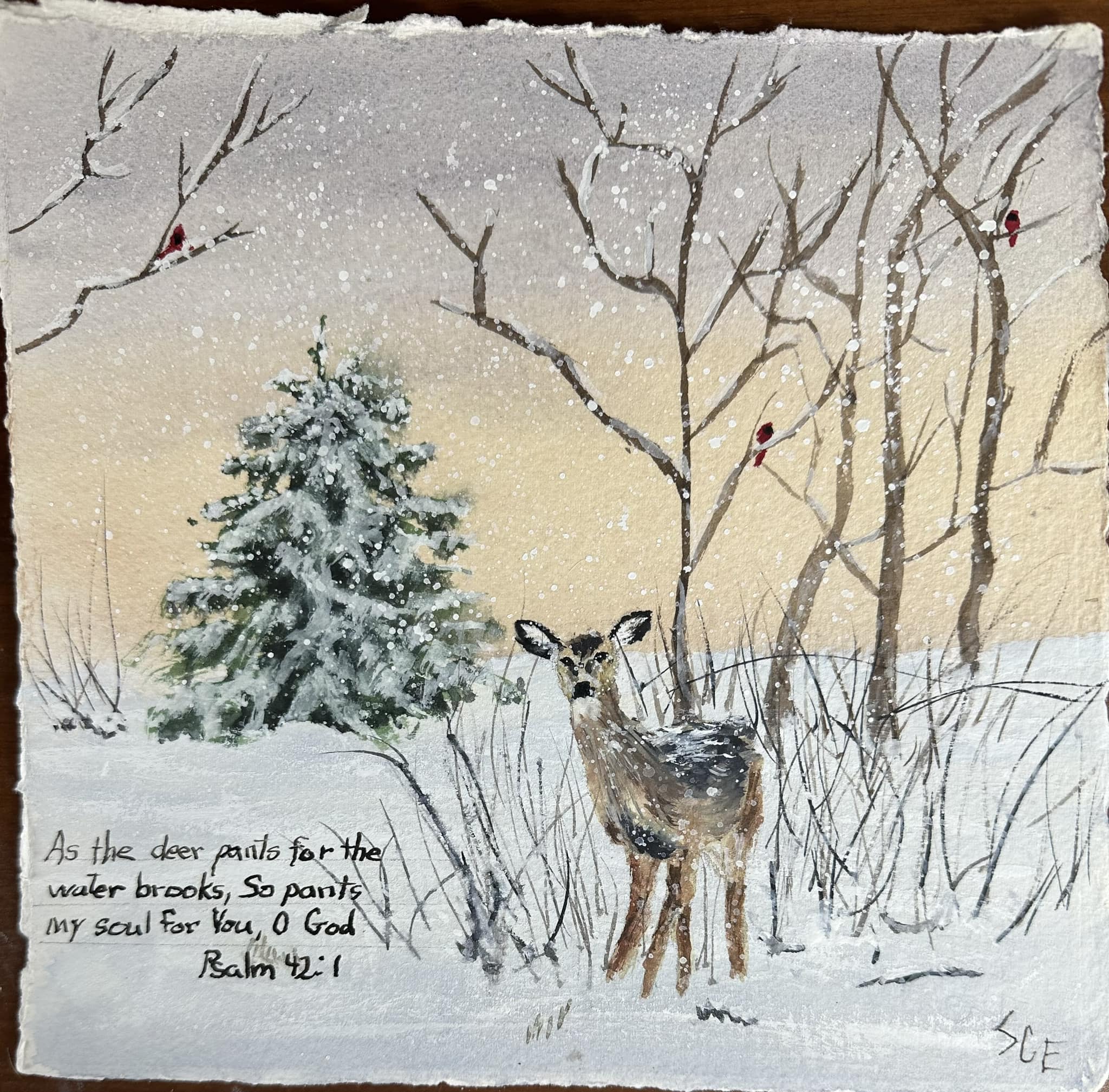 Psalm 42:1 Snow Deer